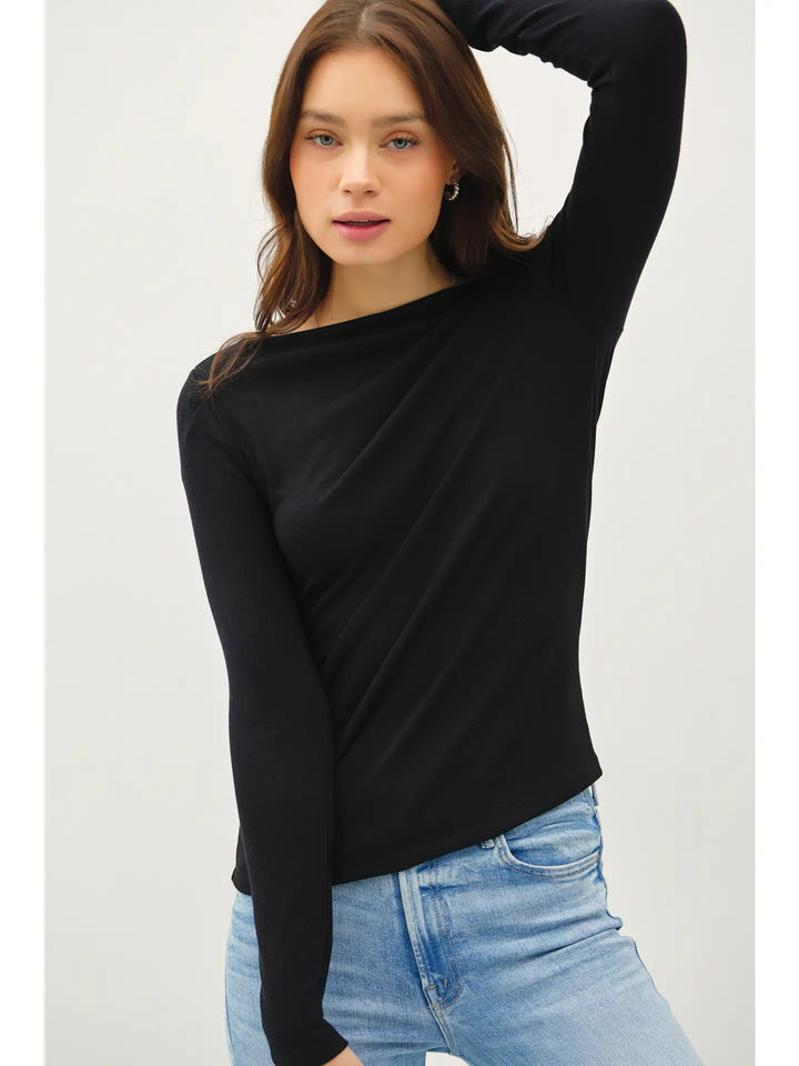 Soft Boat Neck Longsleeve Top