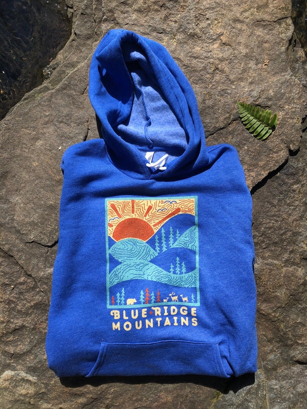 A Day in the Blue Ridge Mountains Hoodie - Royal Blue