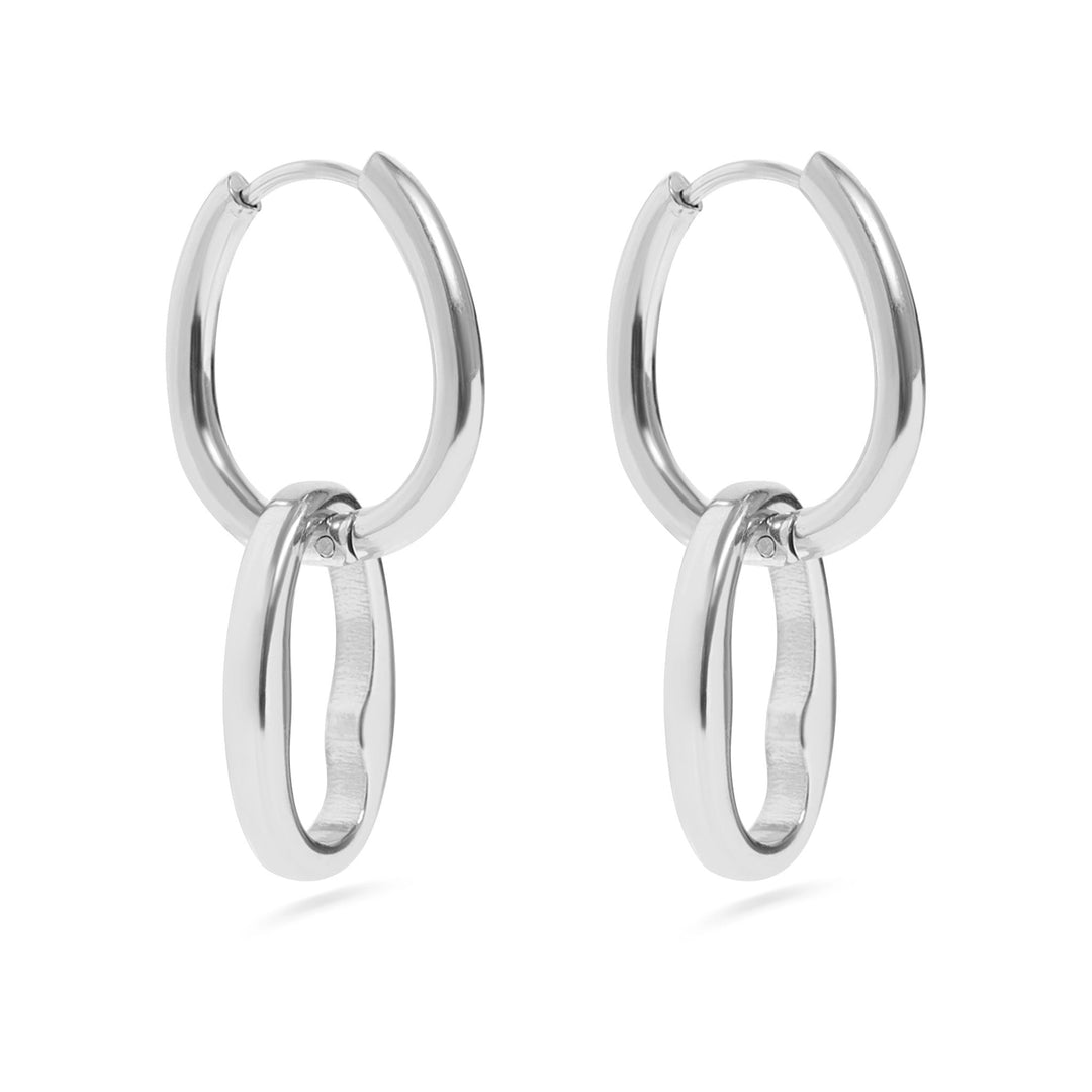 Interlocked Oval Huggie Hoops