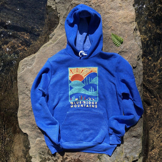 A Day in the Blue Ridge Mountains Hoodie - Royal Blue