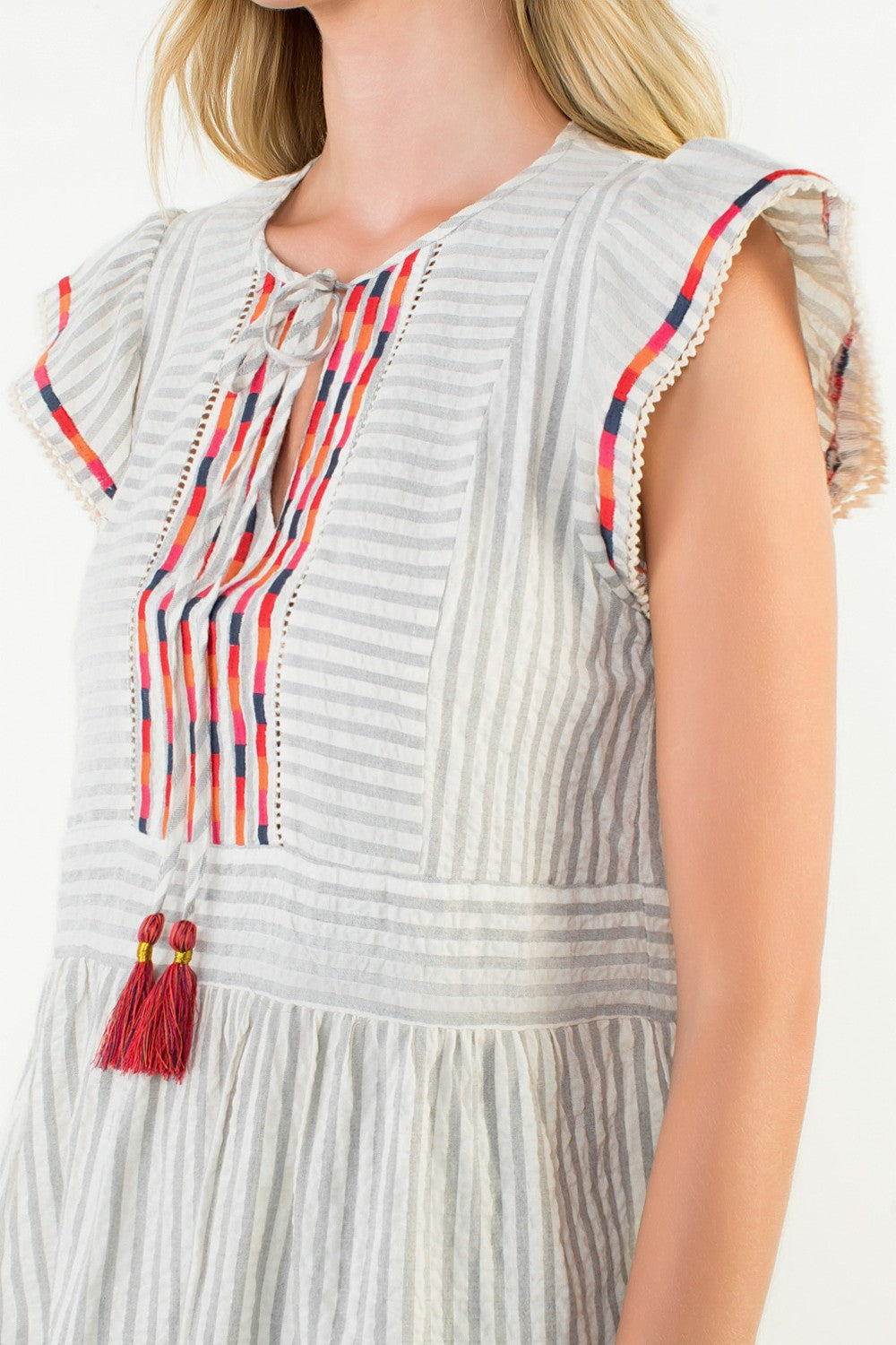Striped Top With Tassels