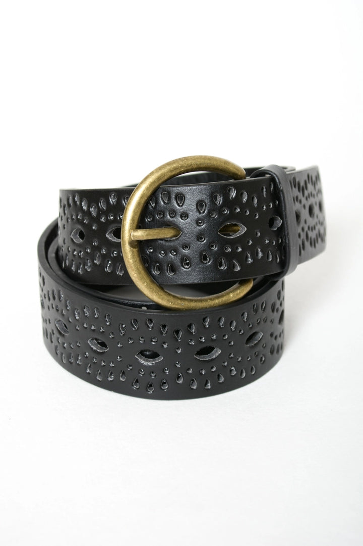 Perforated Vegan Leather Belt