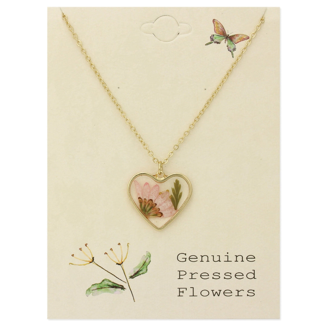 Cottage Floral Heart Necklace