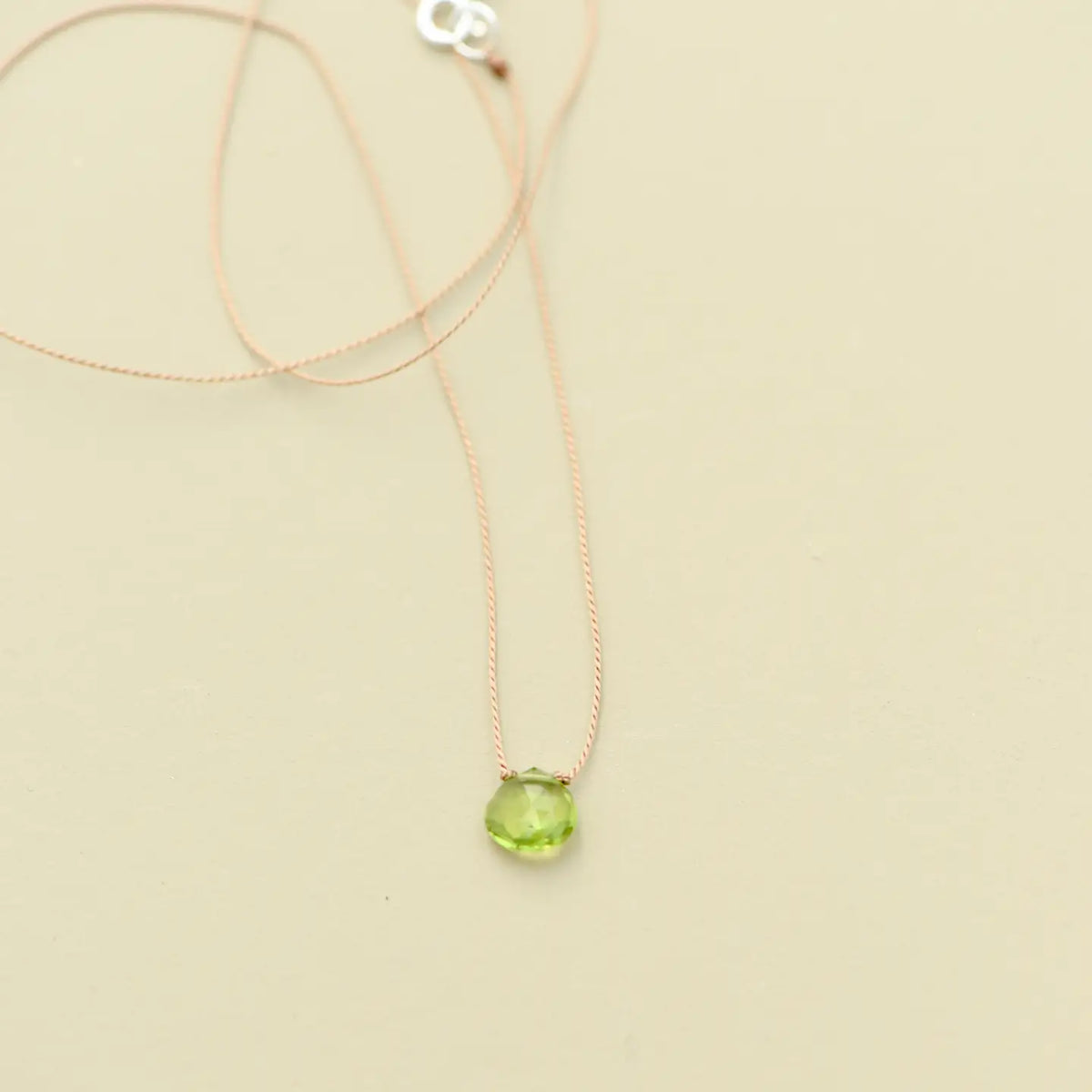 Teardrop Gemstone Necklace On Silk Cord