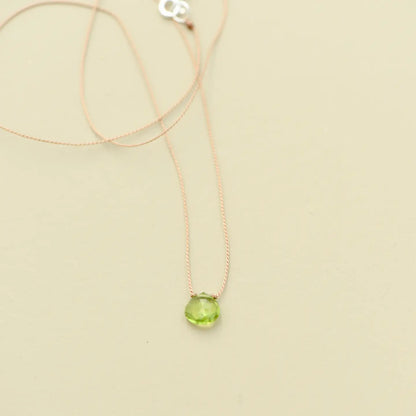 Teardrop Gemstone Necklace On Silk Cord