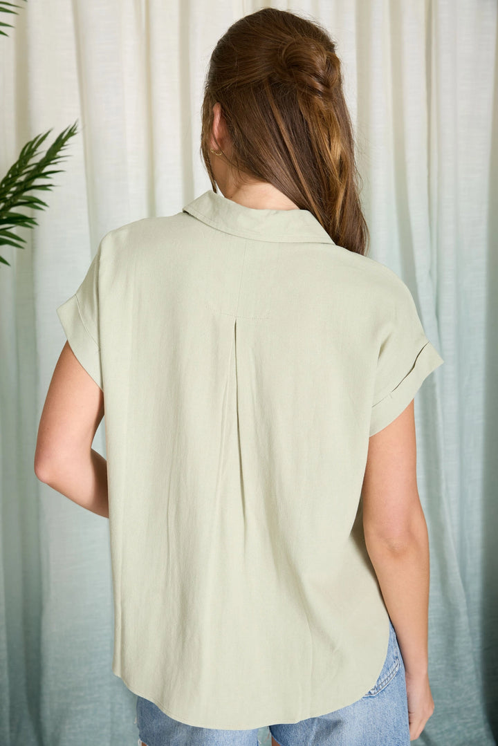 Collared Short Sleeve Top