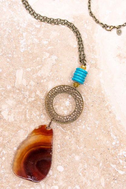Agate Slice Boho Necklace