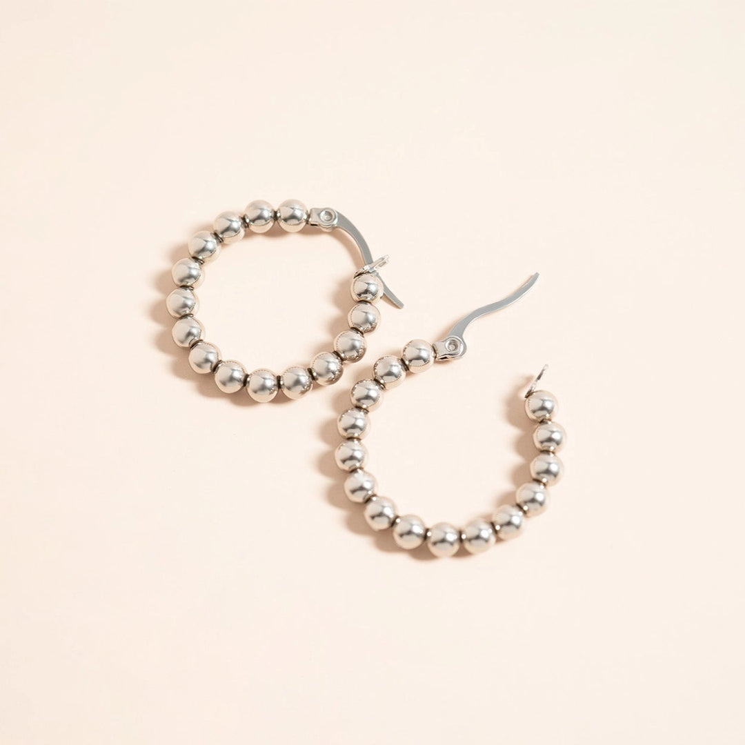 18K Circle Ball Hoop Earrings