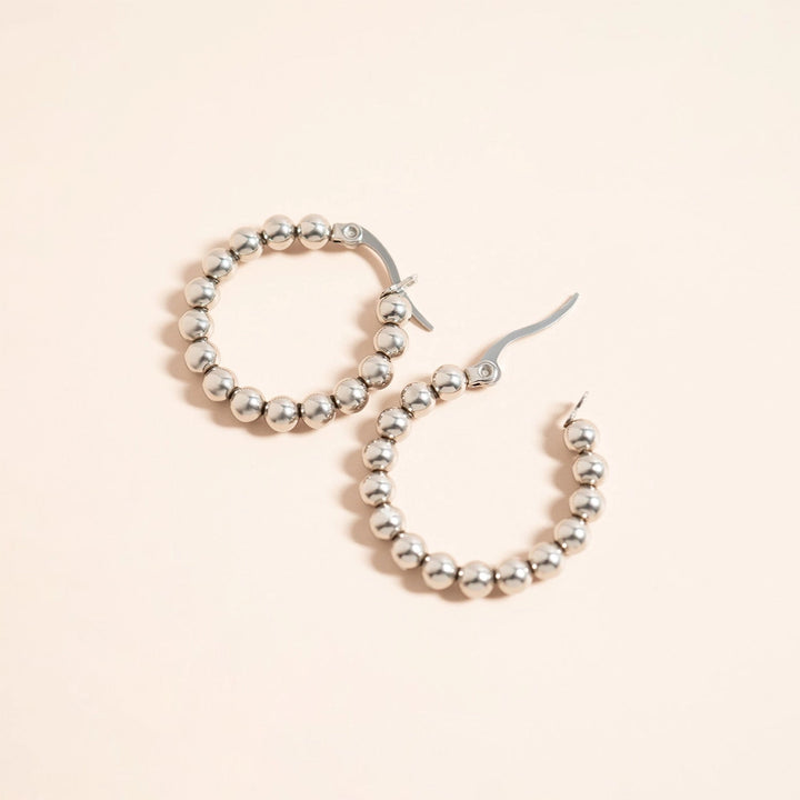 18K Circle Ball Hoop Earrings