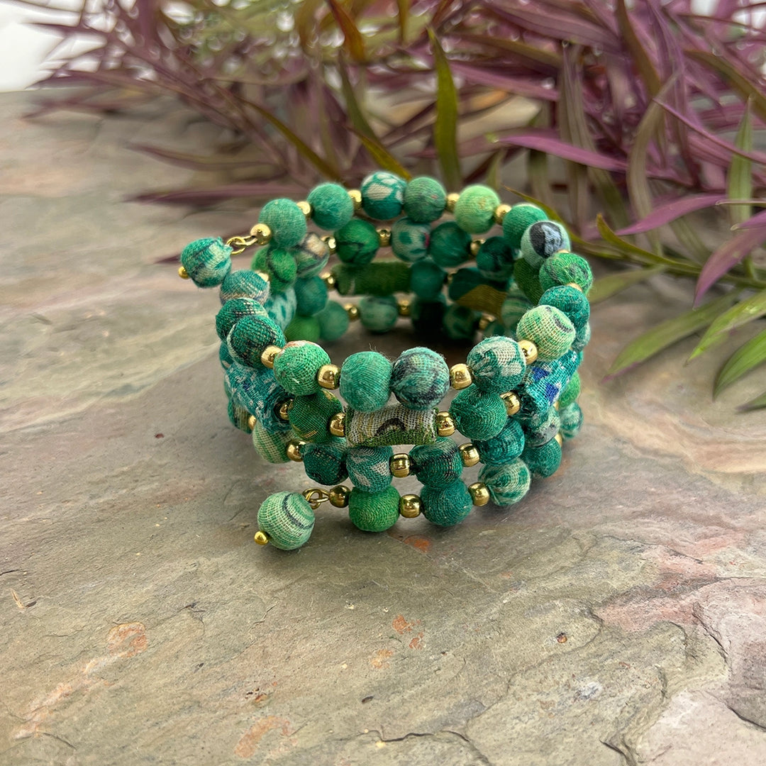 Aasha Color Coil Bracelet - Seagrass Green