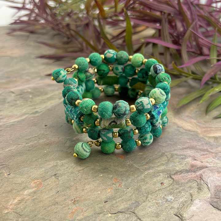 Aasha Color Coil Bracelet - Seagrass Green