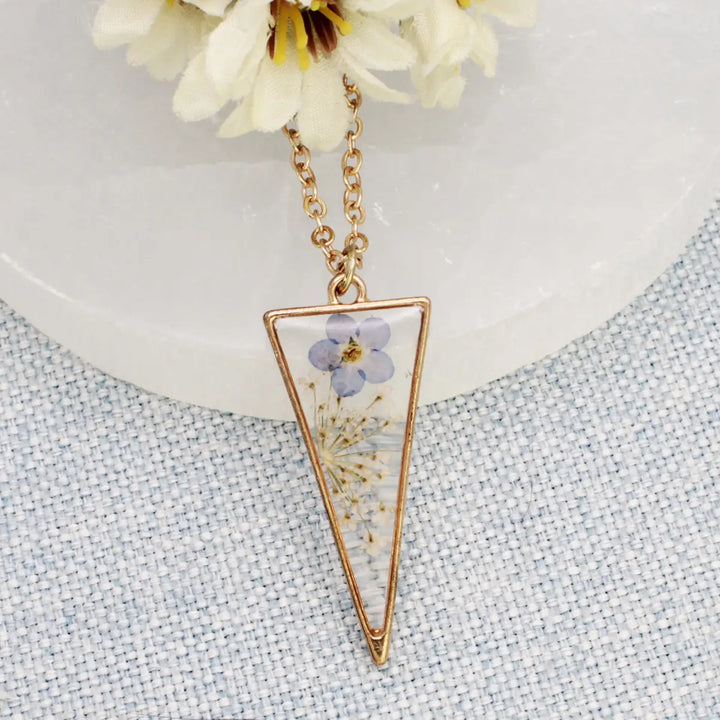 Periwinkle Dried Flower Necklace
