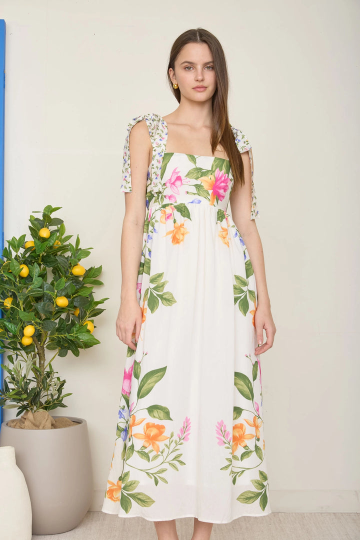 Floral Maxi With Tie Straps