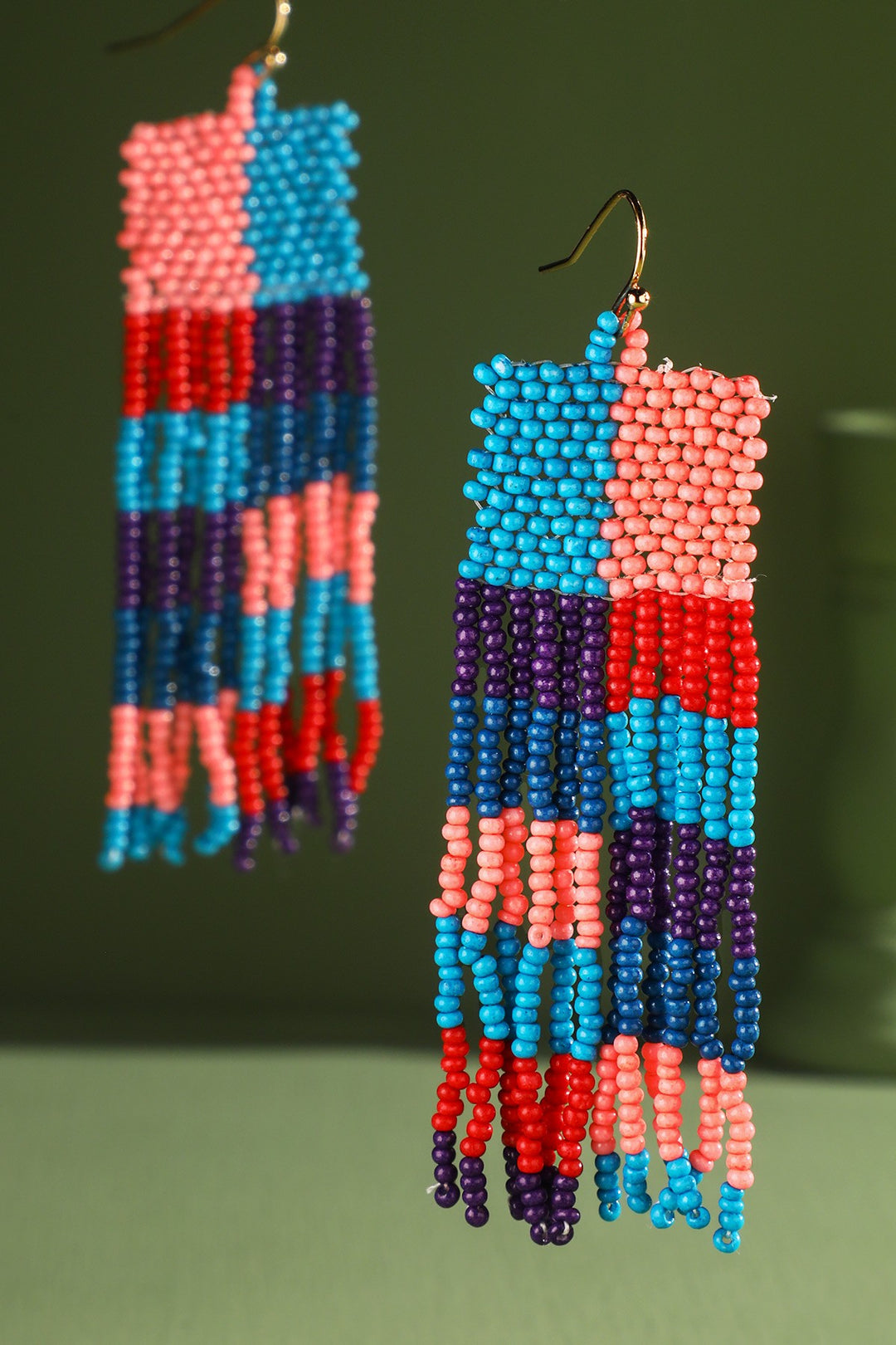 Colorblock Seed Bead Dangle
