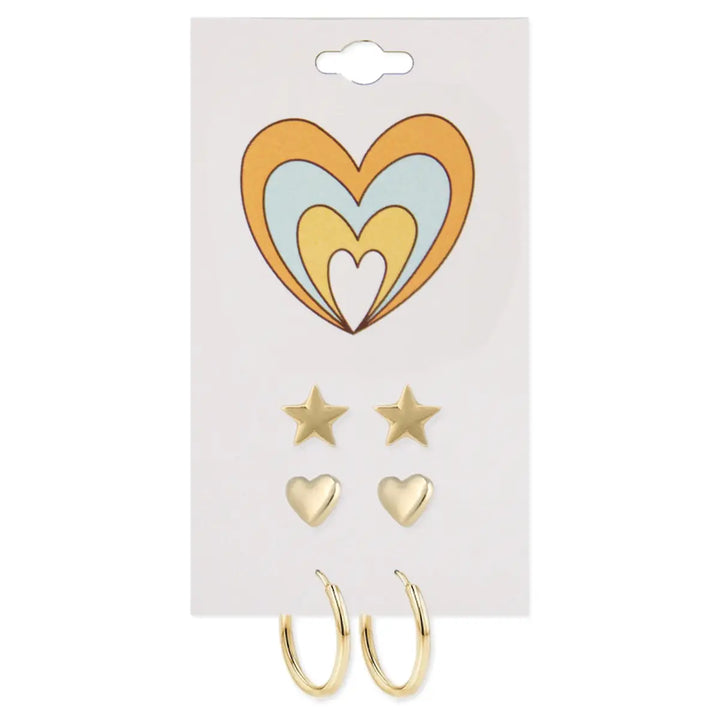 Cutesy Gold Hoop + Studs  Set