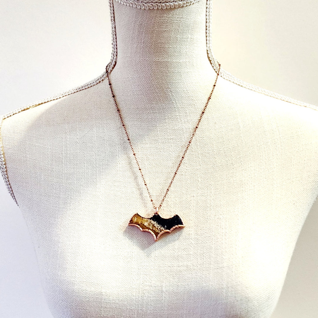Fossilized Wood Bat Necklace