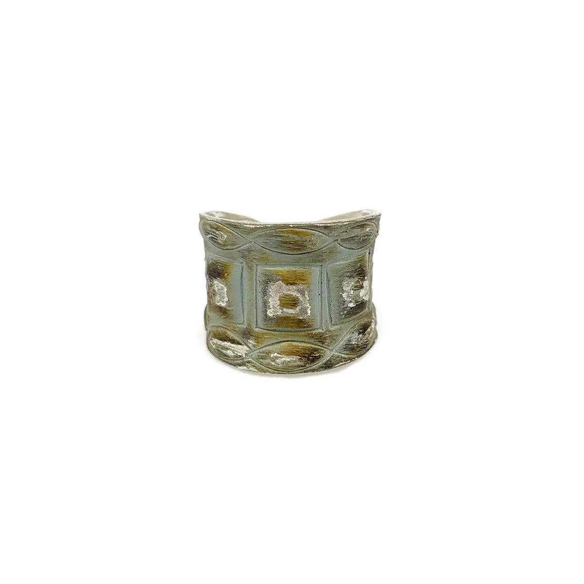 Silver Patina Cuff Ring