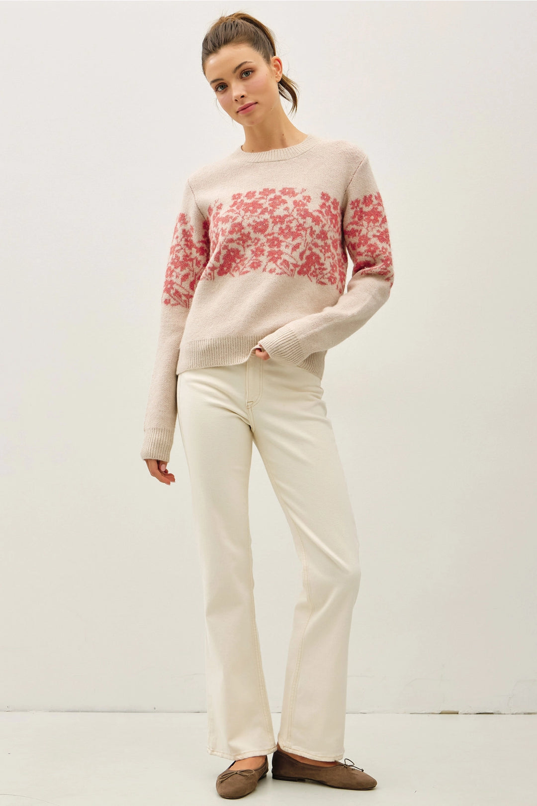 Floral Stripe Sweater