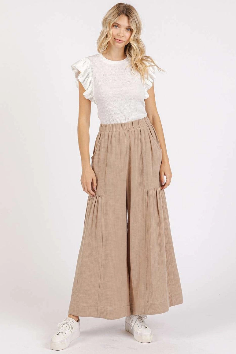 Lightweight Tiered Palazzo Pants