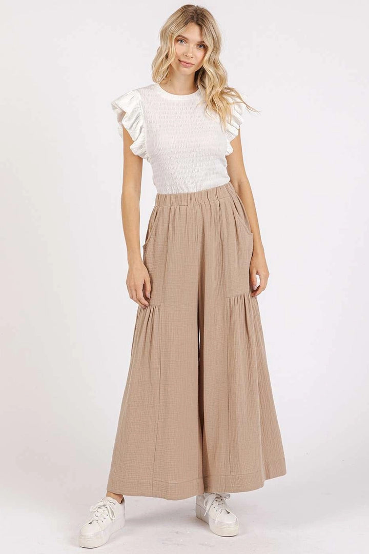 Lightweight Tiered Palazzo Pants