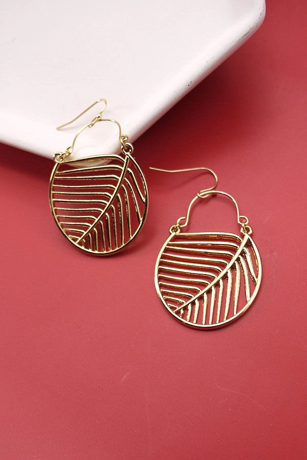 Round Leaf Drop earrings