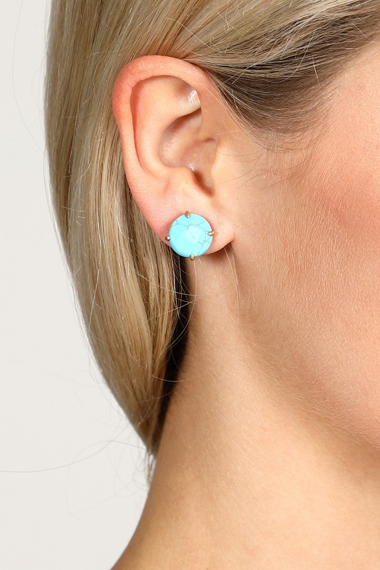 Natural Stone Stud Earrings