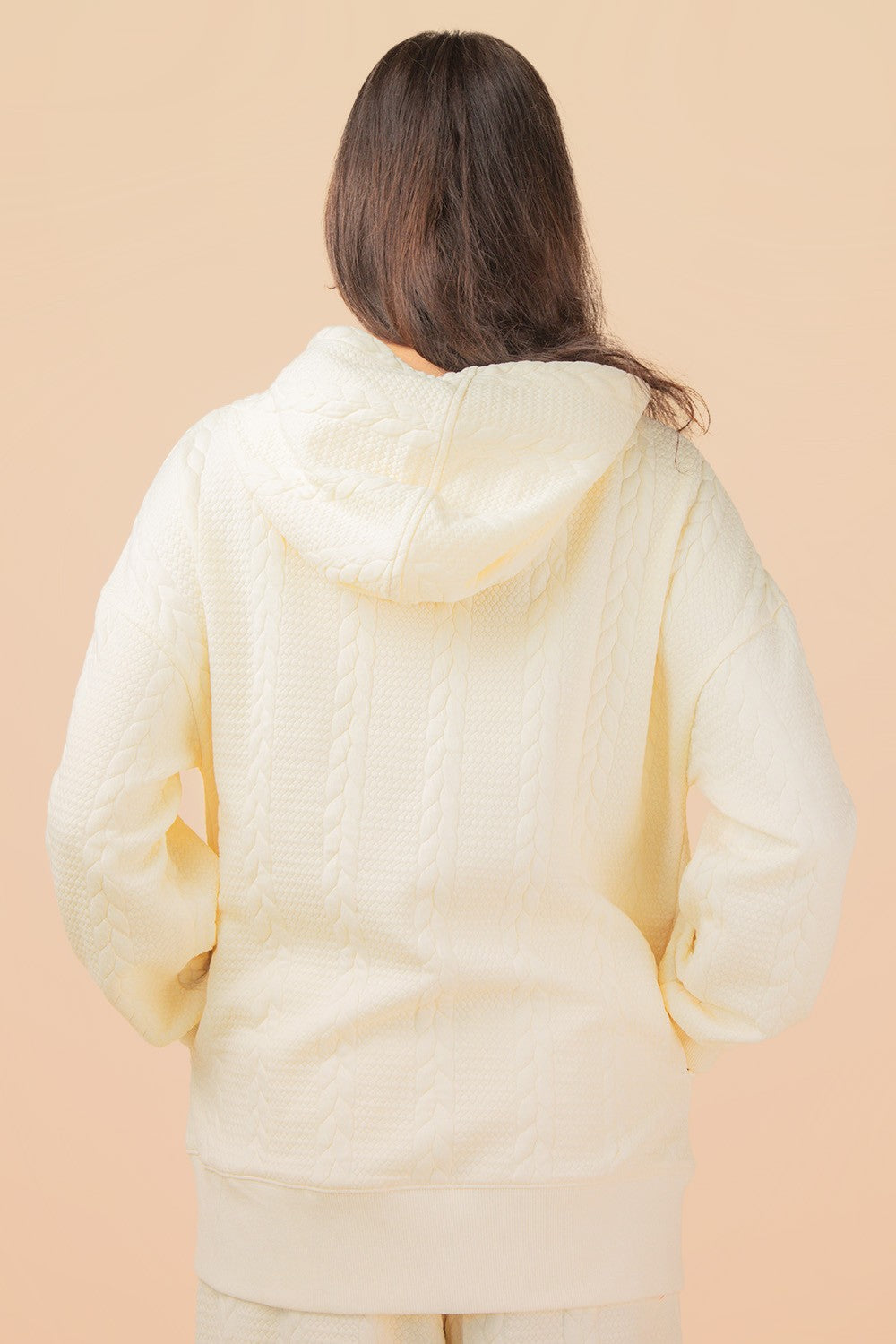 Cable Knit Textured Hoodie