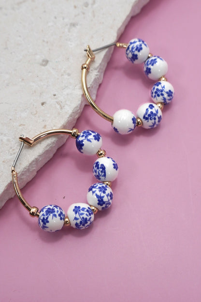 Ceramic Beaded Hoops