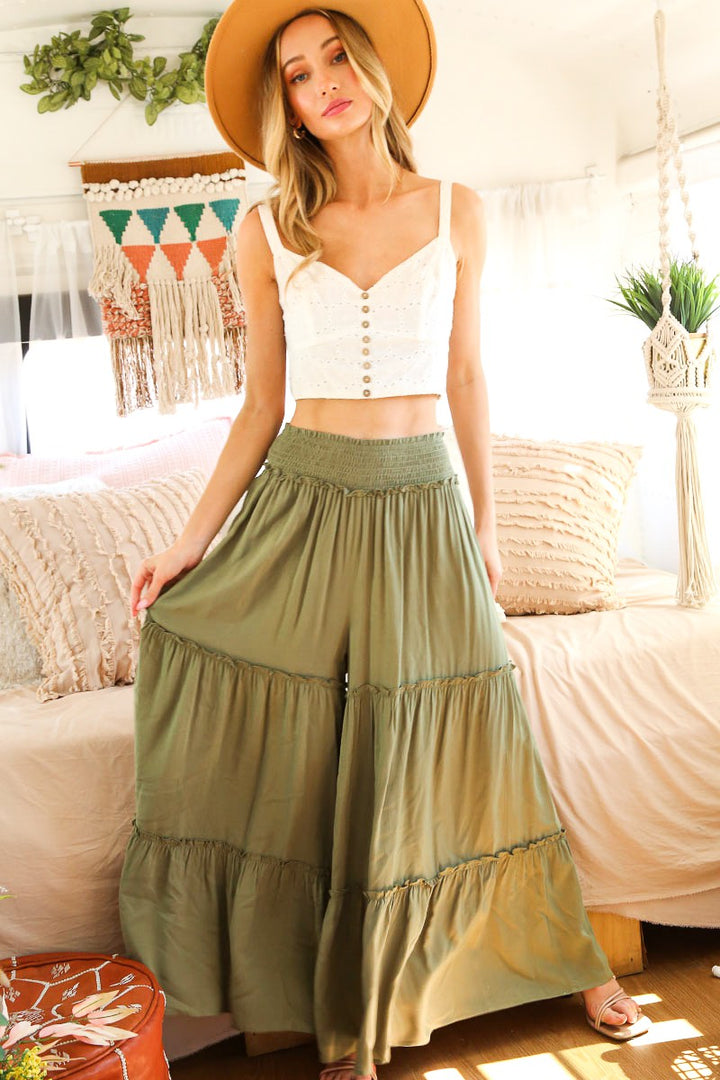 Tiered Palazzo Pants