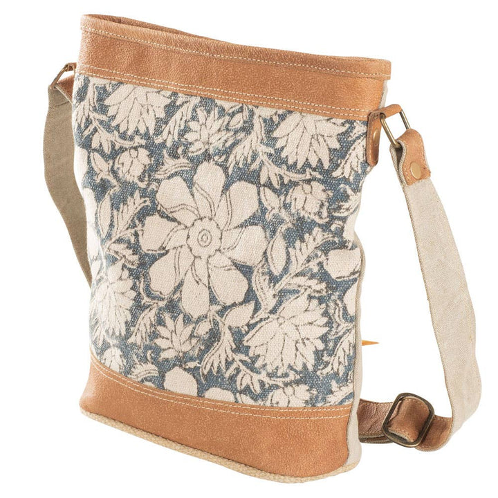 Recycled Canvas Shoulder Bag - Blue Floral