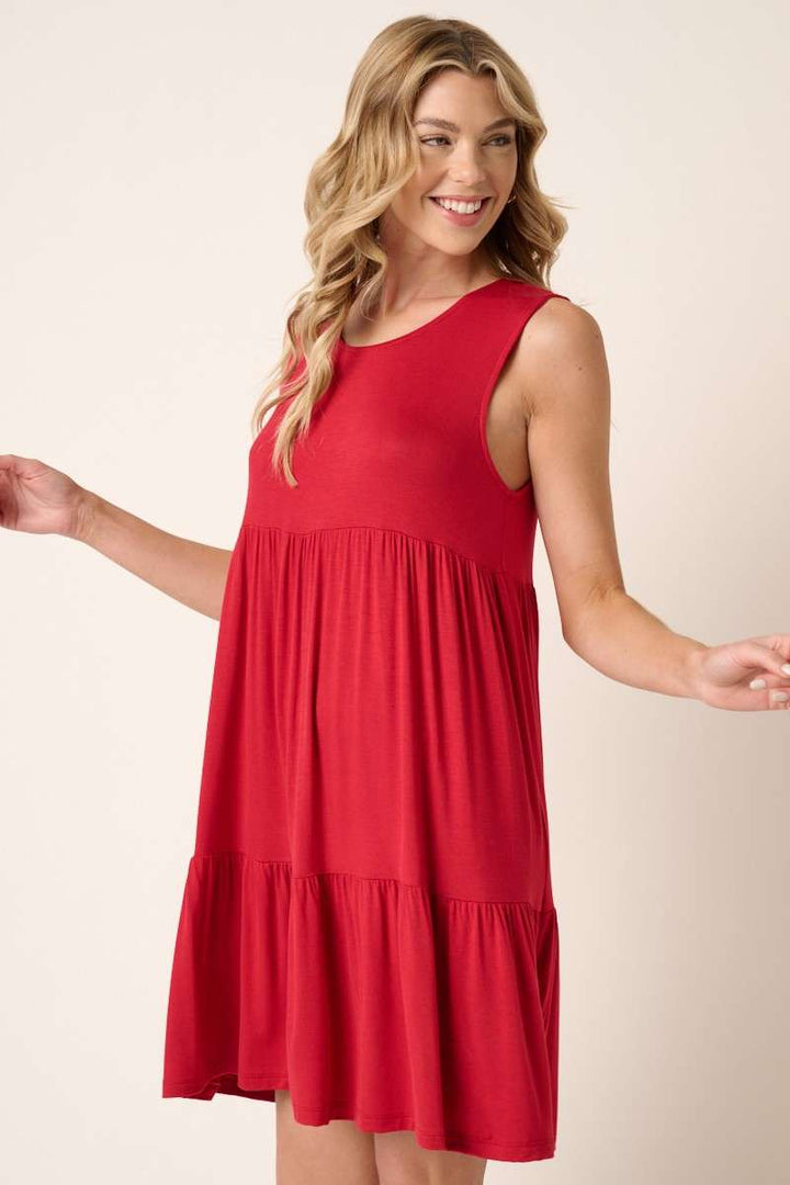 Bamboo Tiered Mini Dress