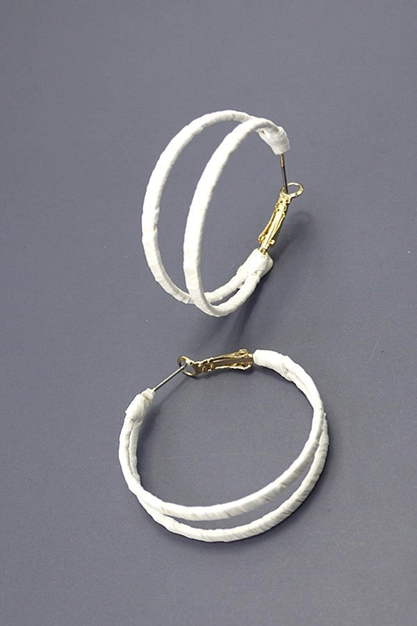 Raffia Wrap Double Hoop