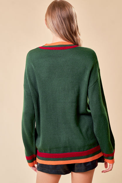 Embroidered 'Merry' Sweater