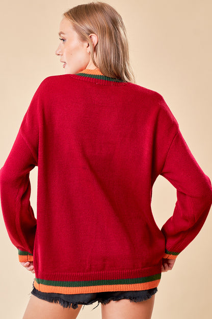 Embroidered 'Merry' Sweater