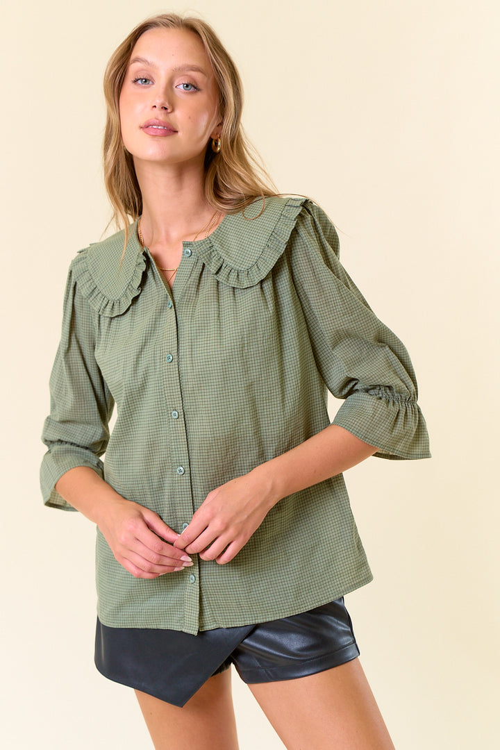 Peter Pan Collar Button-Down