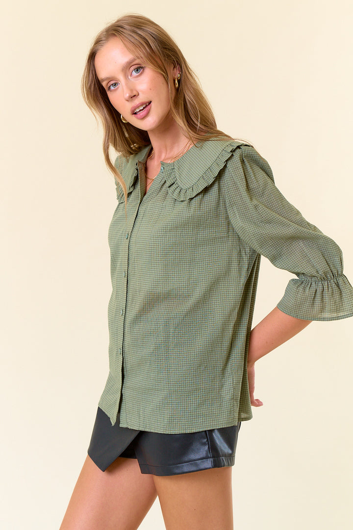 Peter Pan Collar Button-Down