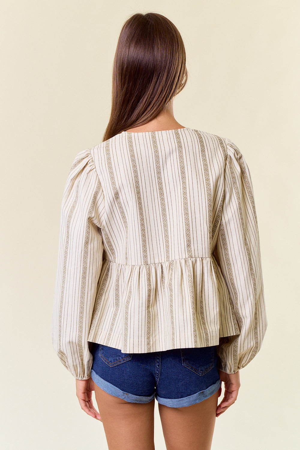 Tribal Striped Corduroy Long Sleeve