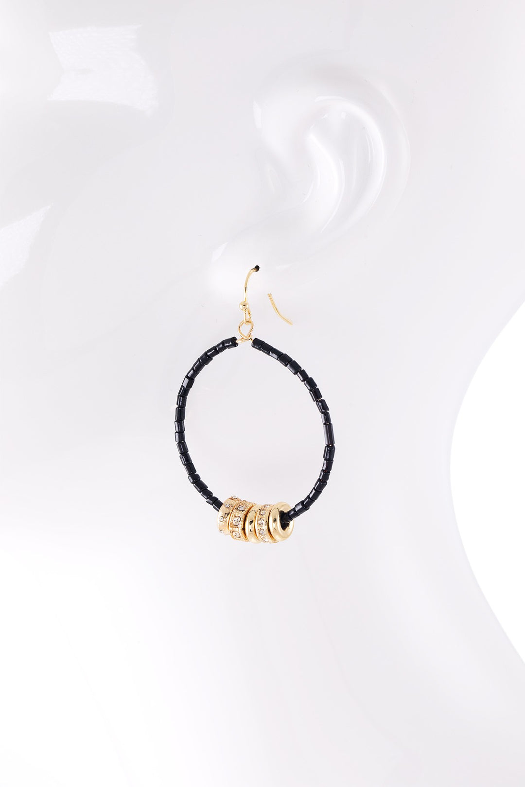 Beaded Hoops With Crystal Spacers