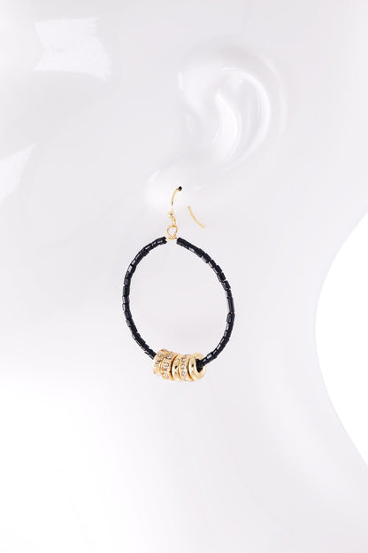 Beaded Hoops With Crystal Spacers