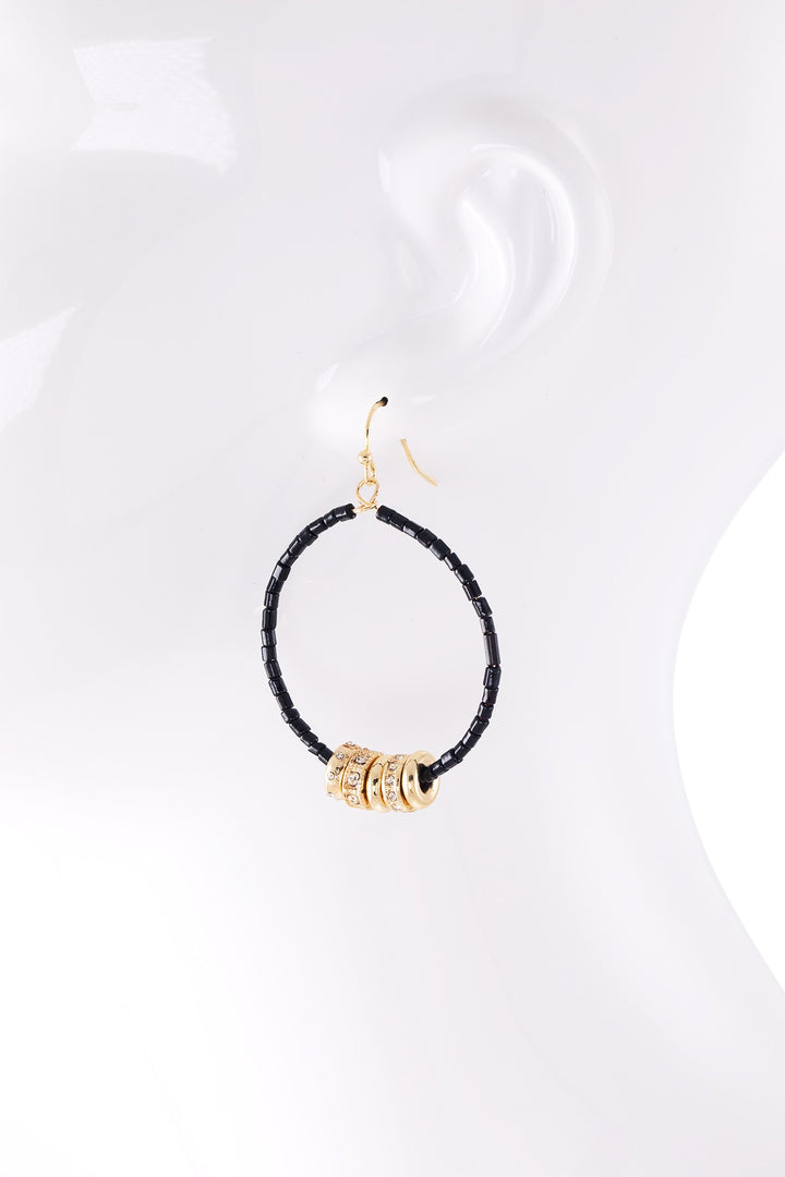 Beaded Hoops With Crystal Spacers