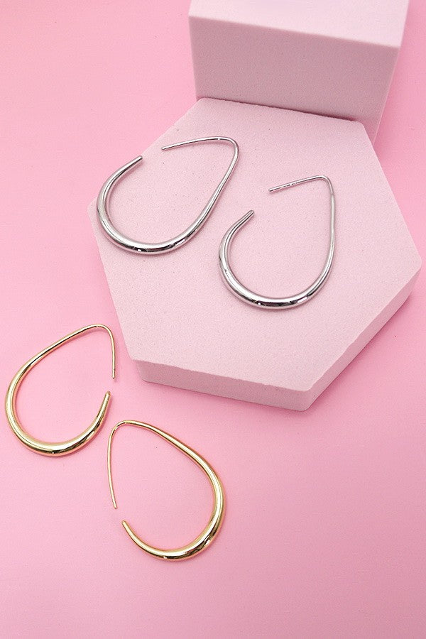 18K Teardrop Hoops