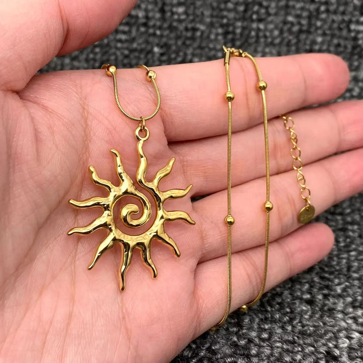 18K Vortex Sun Necklace