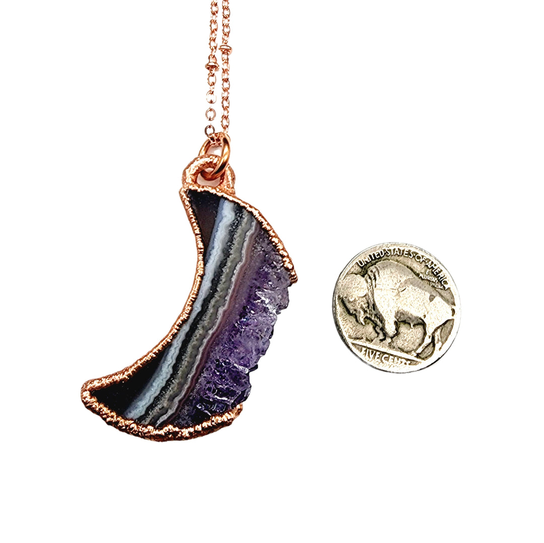 Waxing + Waning Amethyst Moon Necklace