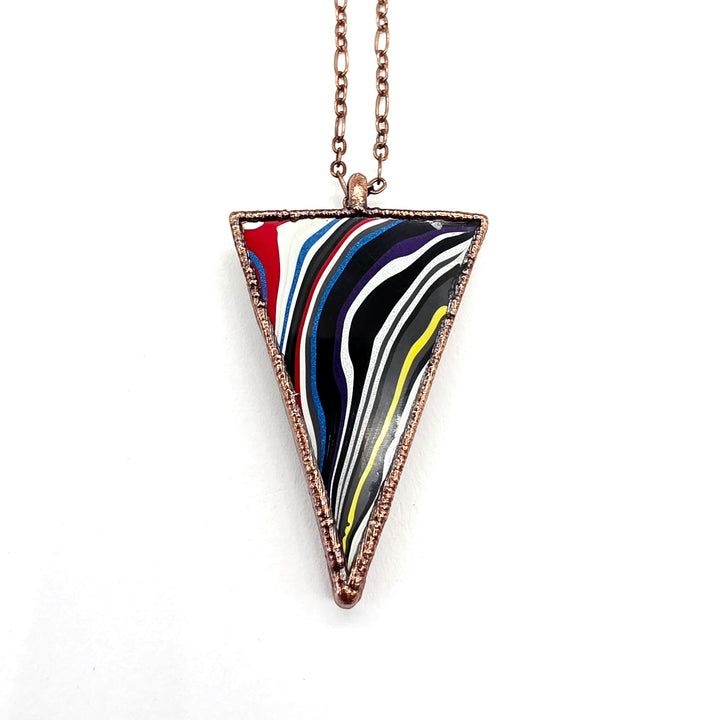 Detroit Agate - Fordite Triangle Necklace