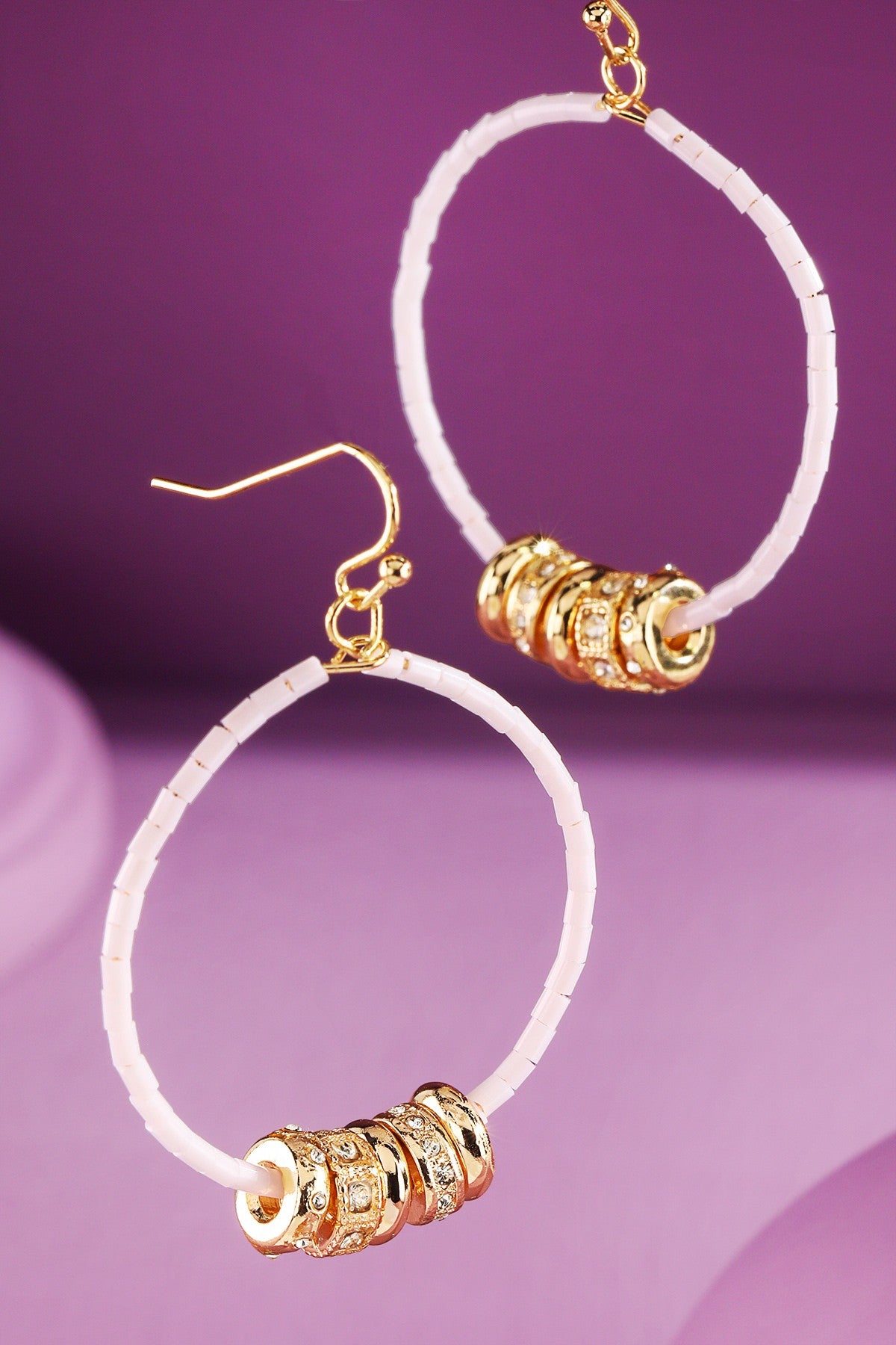 Beaded Hoops With Crystal Spacers
