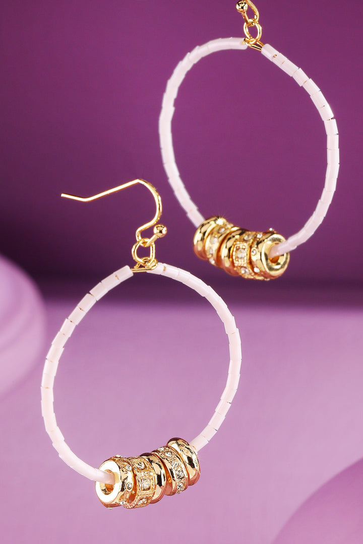 Beaded Hoops With Crystal Spacers
