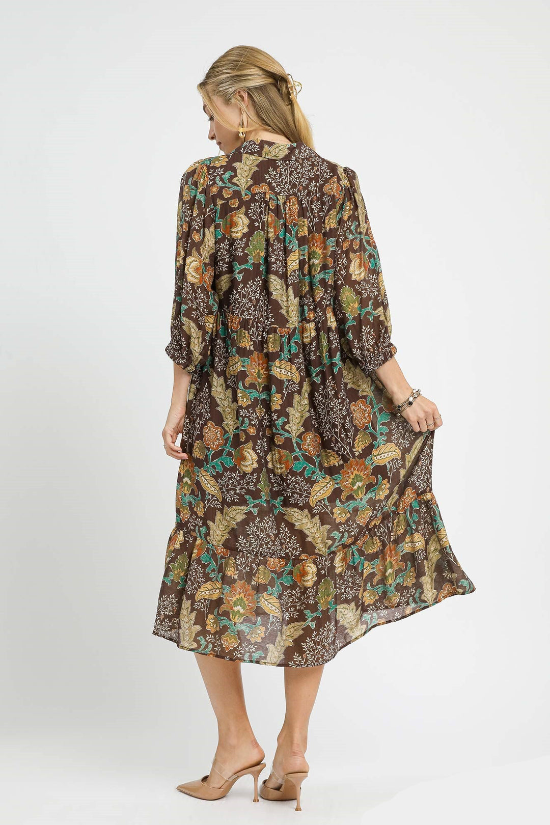Collared Floral Midi Dress