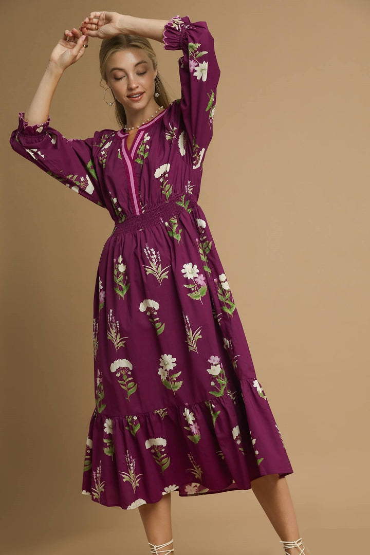 Bold Contrast Trim Dress