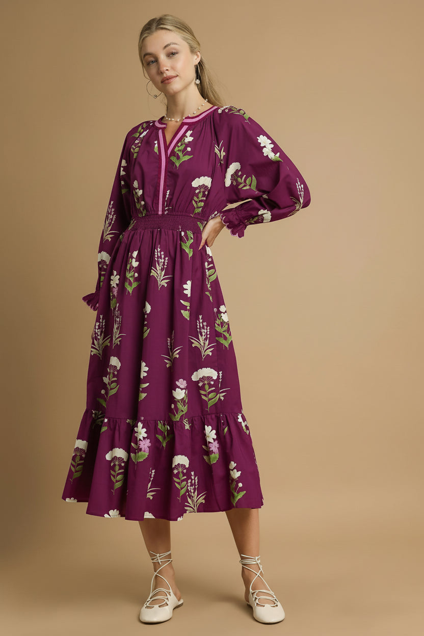 Bold Contrast Trim Dress