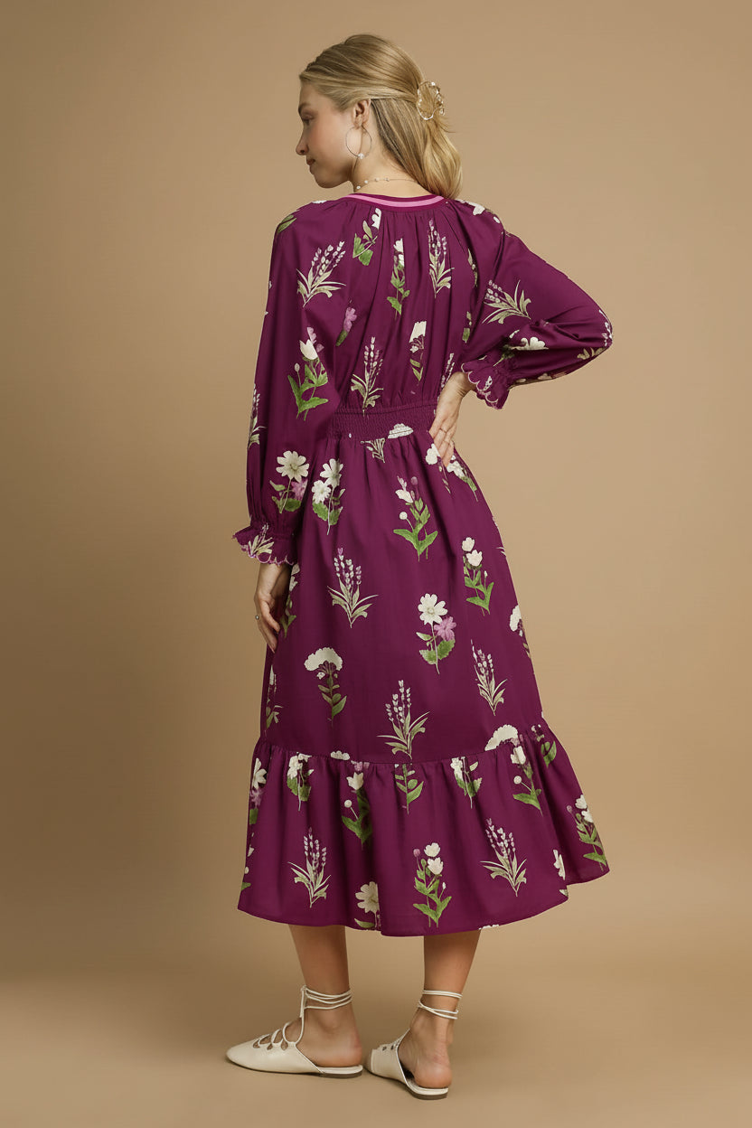 Bold Contrast Trim Dress